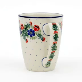 Kubek ceramiczny D60 0,65l <br> 1535X Czerwony wianuszek